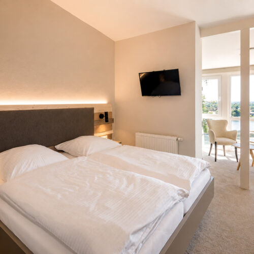 Zimmer 02 mit Elbblick im Hotel Bellevue