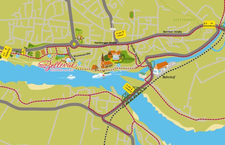 sQ_LAUENBURGkarte Karte Anfahrt zum Hotel Bellevue